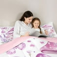 thumbnail image 5 of Castle Fairy Girls Cartoon Mushroom Twin Comforter Sets,Purple Flowers Bedding Set, 5 of 8