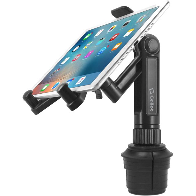 CPDD Support de Tasse Réglable 360 pour Tablette Automobile Compatible avec Apple IPad Pro 12.9, Air 2019 IPad Mini 4, Samsung Galaxy Tab S6 S4 S5e A 8.0 10.1 Surface Go Pro 6 Fire HD 10