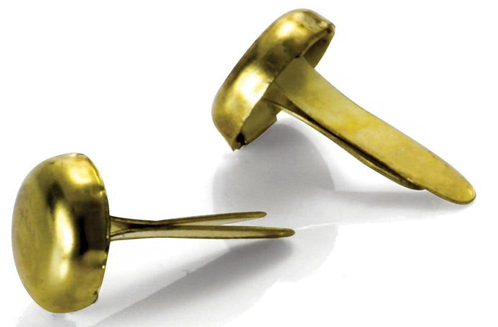 Officemate Round Prong BrassPlated Fasteners 1/2" Shank Brass 500813