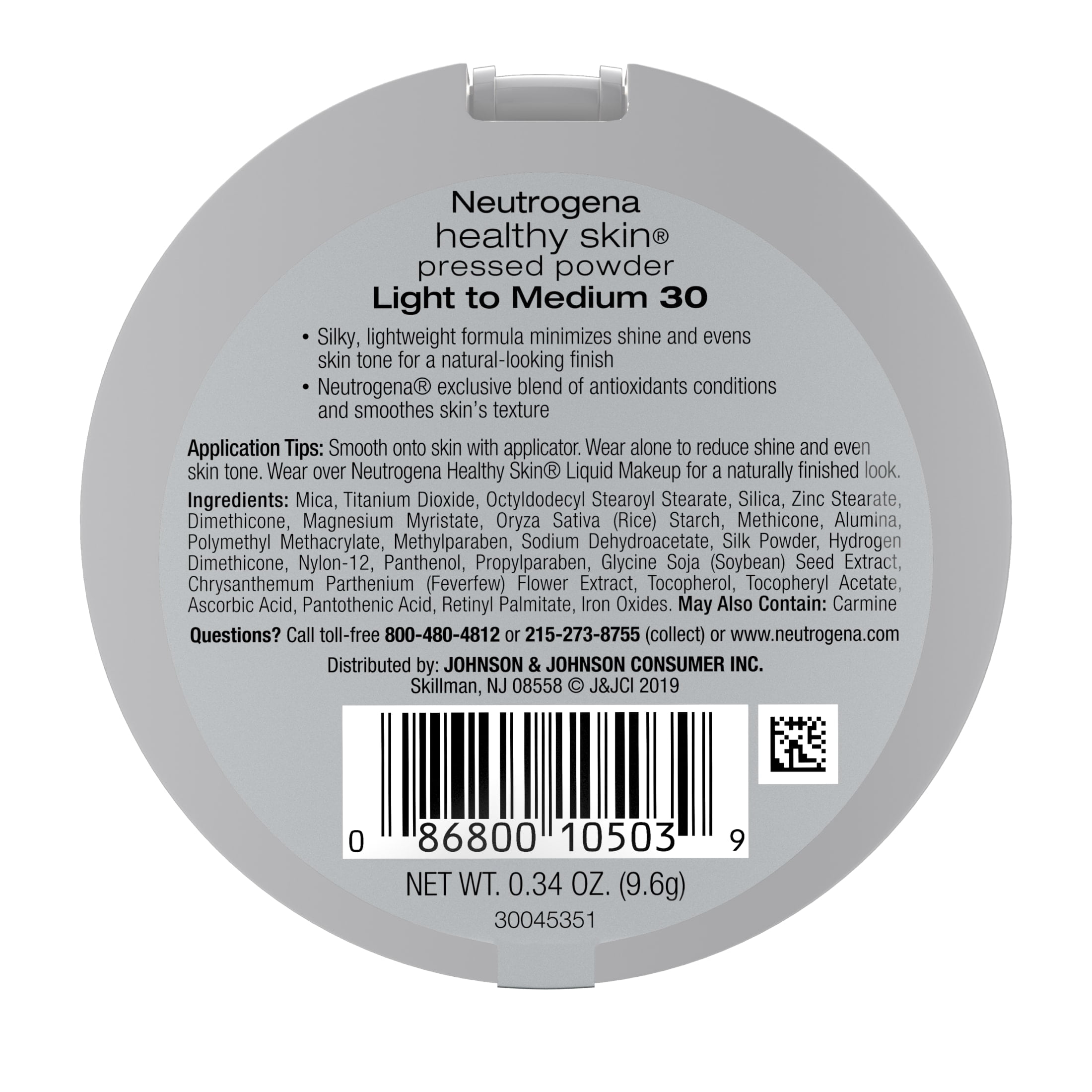 Neutrogena Healthy Skin Pressed Powder, Light to Medium 30,.34 oz