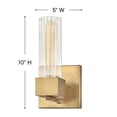 thumbnail image 2 of 1 Light Bathroom Vanity in Mid-Century Modern Style 5 inches Wide By 10 inches High-Heritage Brass Finish Bailey Street Home 81-Bel-3088123, 2 of 5