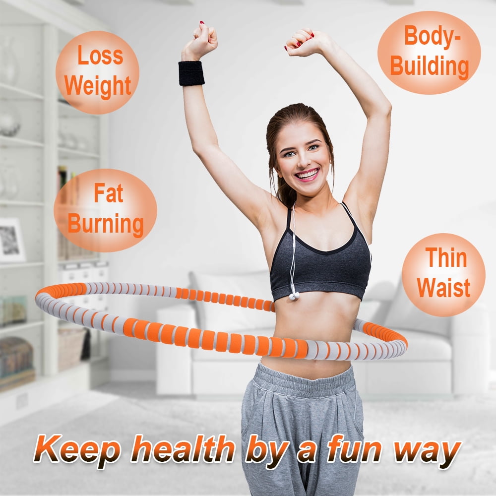 Weighted Gym Hula Hoop Fitness Workout Exercise Ring Hoola Massager Adults 1.2kg 