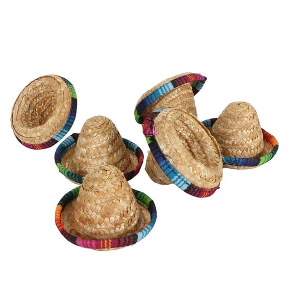 Mini Sombrero Sombreros de Paja Mini Sombreros de Paja Estilo Mexicano 6 Piezas para Decoración ANGGREK Otros