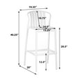 thumbnail image 3 of Orion 29.5" Modern Outdoor Patio Bar Stools, Perforated Slat Back, White, Set of 2, 3 of 5