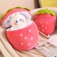 thumbnail image 7 of Strawberry Bunny Stuffed Animal, 11.8" Soft Detachable Rabbit Plush Toy, Lovely Stuffed Animal Plushies, Ideal Birthday Christmas Easter Presents for Kids, Girls, Boys, 7 of 7