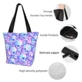 thumbnail image 4 of Disketp Blue Skull Daisy for Women’s Casual Shoulder Tote Bag Cross-body Handbags for Shopping, Travel and Daily Use, 4 of 6