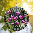 thumbnail image 3 of Vibrant Metal Hanging Wind Spinners & Chimes - Circular Pattern Design for Yard & Garden Decor Eye - Catching & Elegant, 3 of 6