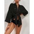 thumbnail image 7 of Bsubseach Fashion Polyester Swiss Dot Button Down Shirt Dress Swimwear Cover-Ups, One Size, 7 of 7
