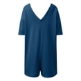 thumbnail image 5 of MKLEKYY Vêtements d'Automne Femmes Mode Imprimé Uni Décontracté Manches Courtes Col Rond Shorts Combinaison Pantalon Femme, 5 of 5