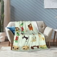 thumbnail image 3 of Playful Monkey & Crocodile Print Flannel Blanket - Cozy, Warm, Durable Polyester Throw with Cartoon Character Design for All Seasons, Machine Washable, Allseason Blanket|Playful Design|Soft Texture, 3 of 10