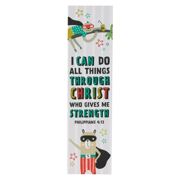 Bookmark Pack Superhero Animals All Things Through Christ Phil. 4:13