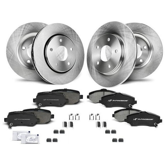 Brake Pad and Rotor Kit 12 - Compatible with 2008 - 2012 Dodge Grand Caravan 2009 2010 2011