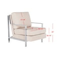 thumbnail image 5 of SAFAVIEH Walden Modern Tufted Linen Chrome Accent Chair, Beige, 5 of 7