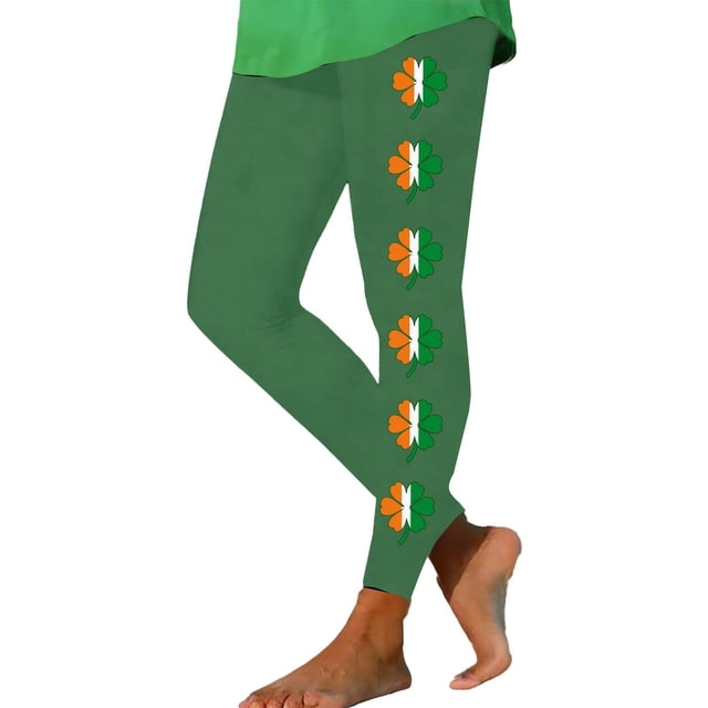 Pantalones de Yoga de Cintura Alta Día de San Patricio Impreso Corriendo Suelto Pantalones de Yoga Largos Traje de Pantalones de Mujer