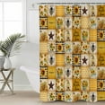 thumbnail image 5 of Farmhouse Shower Curtain, 48" x 72", Sunflower Gnome Bee Star Yellow Buffalo Plaid Patchwork Waterproof Bathroom Curtain Washable Shower Curtain Set with 12 Hooks, 5 of 6