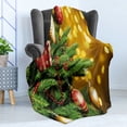 thumbnail image 4 of Christmas Soft Flannel Fleece Blanket, Close up Composition Christmas Tree Branches Blurred Fairy Backdrop Picture, Cozy Plush for Indoor and Outdoor Use, 50" x 60", Amber Green Red, by Ambesonne, 4 of 5
