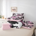 thumbnail image 6 of Homewish Pink Eiffel Tower Twin Bedding Sets 7-Piece for Girls, Fashion Leopard Cheetah Print Bedding Comforter Set, Anniversary Reversible Sheet Sets, Luxury Bedroom Decor, 6 of 8