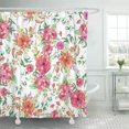 thumbnail image 1 of ABPHQTO Bohemian Pink Coral Green Acuarela Floral Roses Hand Flowers Cortina de ducha 160x180 cm, 1 of 1