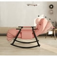 thumbnail image 5 of Casual Folding Rocking Chair Lounge Chair with Adjustable Back and Footrest, Pink Plush Velvet, 5 of 10