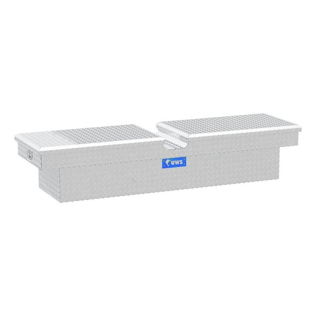 UWS TB-72 Tool Box Crossover; Gull Wing; Diamond Tread; Bright; Aluminum; 72-7/8 Inch Length x 20 Inch Width x 14-1/2 Inch Height
