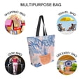thumbnail image 7 of FORMRS Womens Canvas Tote Bag with Zipper Inner Pocket Shoulder Handbag, Pink Leaves, 7 of 7