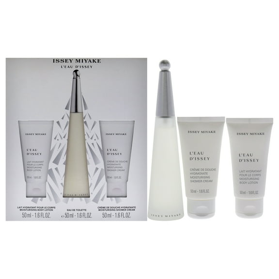 Leau Dissey by Issey Miyake for Women - 3 Pc Gift Set 1.6oz EDT Spray, 1.6oz Shower Cream, 1.6oz Body
