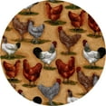thumbnail image 2 of Wall Clock Home Decor or for a Patio/RV/Game Room 10" Round Silver Edge with a Black Face Featuring Your Choice of an Animal Themed Vinyl Decal - FREE Battery Included (Chickens Light Small), 2 of 2