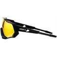 thumbnail image 3 of 100% Speedtrap Soft Tact Black Unisex Shield Wrap Sunglasses with Clear Bonus Lens, 3 of 4