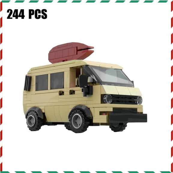 Classic Film Series Surfer Boy Pizza Van Building Blocks Kit Strangered Van Model DIY Kids Puzzle Toys Gift