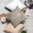 thumbnail image 6 of Boho Floral Throw Pillow Covers 16x16 inch Set of 2,Grey Boho Rug Geometric Floral Pattern Decor Double Sided Pattern Cushion Cover Soft Pillow Case Living Sofa Room Bed Square Pillow Cover, 6 of 7