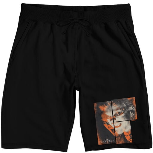 The Lost Boys Stylized David Men's Black Sleep Pajama Shorts-Medium