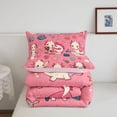 thumbnail image 5 of Manfei Salamander Pattern Full Size Comforter Sets,Purple Axolotl Bedding Comforter Set,Pink Reversible,3-Piece,1 Comforter and 2 Pillowcases, 5 of 7