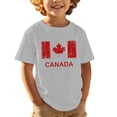 thumbnail image 1 of MIASHUI Journée Nationale Européenne Canadienne Feuille d'Érable Imprimée Garçons T-Shirt Décontracté Confortable à Manches Courtes pour Activités Extérieures Gris Clair, 10-11 Ans, 1 of 5