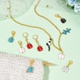 thumbnail image 4 of Ladybird Stitch Markers Alloy Enamel Crochet Lobster Clasp Charms Locking Stitch Marker with Wine Glass Charm Ring Mixed Color 3.2cm 5 colors 2pcs/color 10pcs/set, 4 of 6