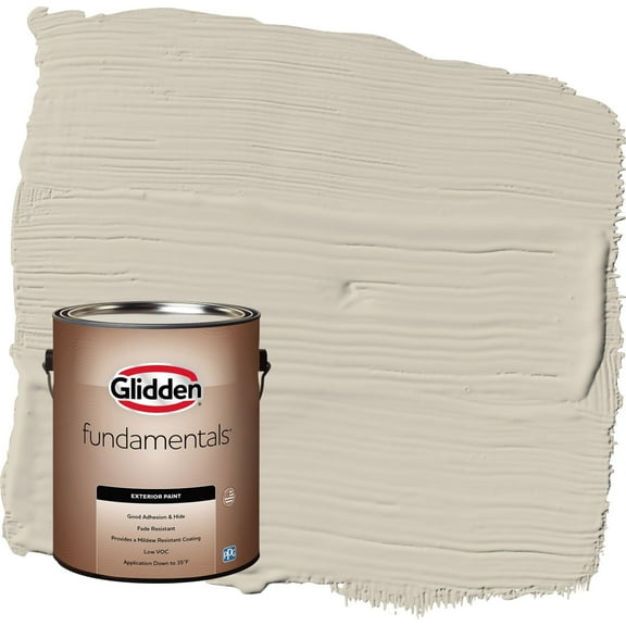 Glidden Fundamentals Moth Gray / Grey Flat Exterior Paint, 1 Gallon