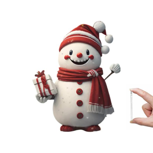 CAIROYAR Colgantes navideños de acrílico 2D con dibujos animados para coche, adornos navideños de Claus.