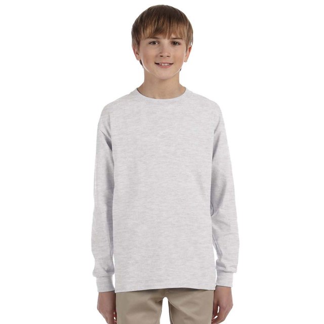 Jerzees Youth Long Sleeve T-Shirt - 29BL - Large - Ash