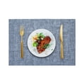 thumbnail image 6 of Cloth Placemats,Fabric Mat,Cotton Linen Blend Machine Washable Double Layered Durable Place Mats Heat Resistant Placemats Wrinkle Free Thick Fabric Dining Table Mats(Blue), 6 of 7