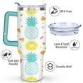 thumbnail image 3 of 40 oz Tumbler Pineapple with Handle Stainless Steel Travel Mug SpillProof Cup Car Cup Holder Friendly for Gym Travel Office, 3 of 7