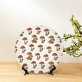 thumbnail image 6 of Yiaed Red Mushrooms Print Bone China Decorative Plate Ceramic Dinner Plates Art Crafts with Display Stand-10in, 6 of 6