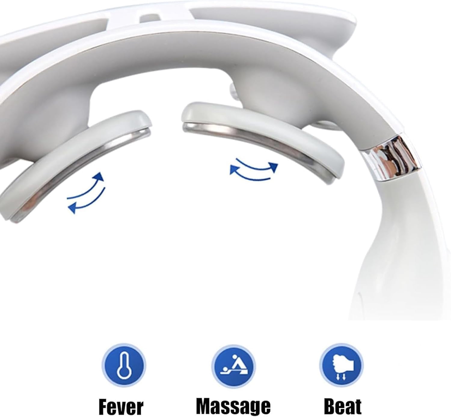 Vitality Magic Pro 2.0 Neck Massager, Vagus Nerve Stimulator for Neck4-Head Electric Massager, 6 Modes & 14 Intensity Levels, Cordless Rechargeable Design, Shoulder Relaxation & Pain Relief（White）