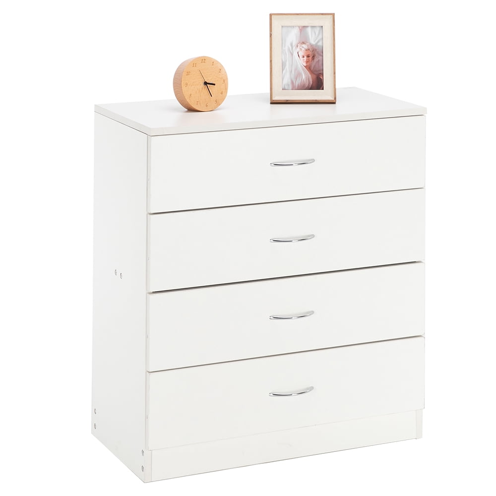 UBesGoo Modern Dresser Storage Chest Organizer Unit with 4 Drawers for Bedroom, Living Room,White