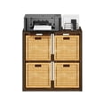 thumbnail image 4 of Furinno Cubicle Open Back Decorative Cube Storage Organizer, 4-Cube, Amber Pine, 4 of 6