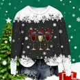 thumbnail image 5 of AUNVITO Women's Christmas Printed Drop Shoulder Crew Neck Long Sleeve Sweatshirt Casual and Festive Holiday Style, 5 of 5