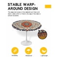 thumbnail image 2 of nqOlkjepod Orange Boho Round Tablecloth, Fitted Table Cover with Elastic for 36"-44" Round Tables, Oriental Ethnic Southwest Geometric Flower Table Cloth Outdoor Dinning Party Waterproof Tablecloths, 2 of 6