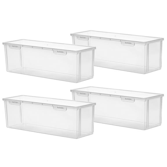 PTOOTP Airtight Plastic Food Storage Jars, Transparent PP, Set of 4, Kitchen Pantry Containers for Dry Goods