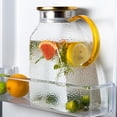thumbnail image 1 of Jarra de vidrio de borosilicato de 1.8 litros con tapa dorada y asa para refrigerador bebidas frías y calientes, 1 of 6