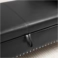 thumbnail image 5 of JERFIT Modern Black PU Storage Ottoman Bench with Lift Top Lid and Pillow for Bedroom, Living Room, Entryway, 5 of 6