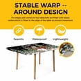 thumbnail image 4 of Black Christmas Snowman Table Cloths for 4 Foot Rectangle Tables, Xmas Tree Snowflake Botanical Patio Waterproof Elastic Fitted Tablecloths, Washable Rectangular Table Cover for Camping, 4 of 8