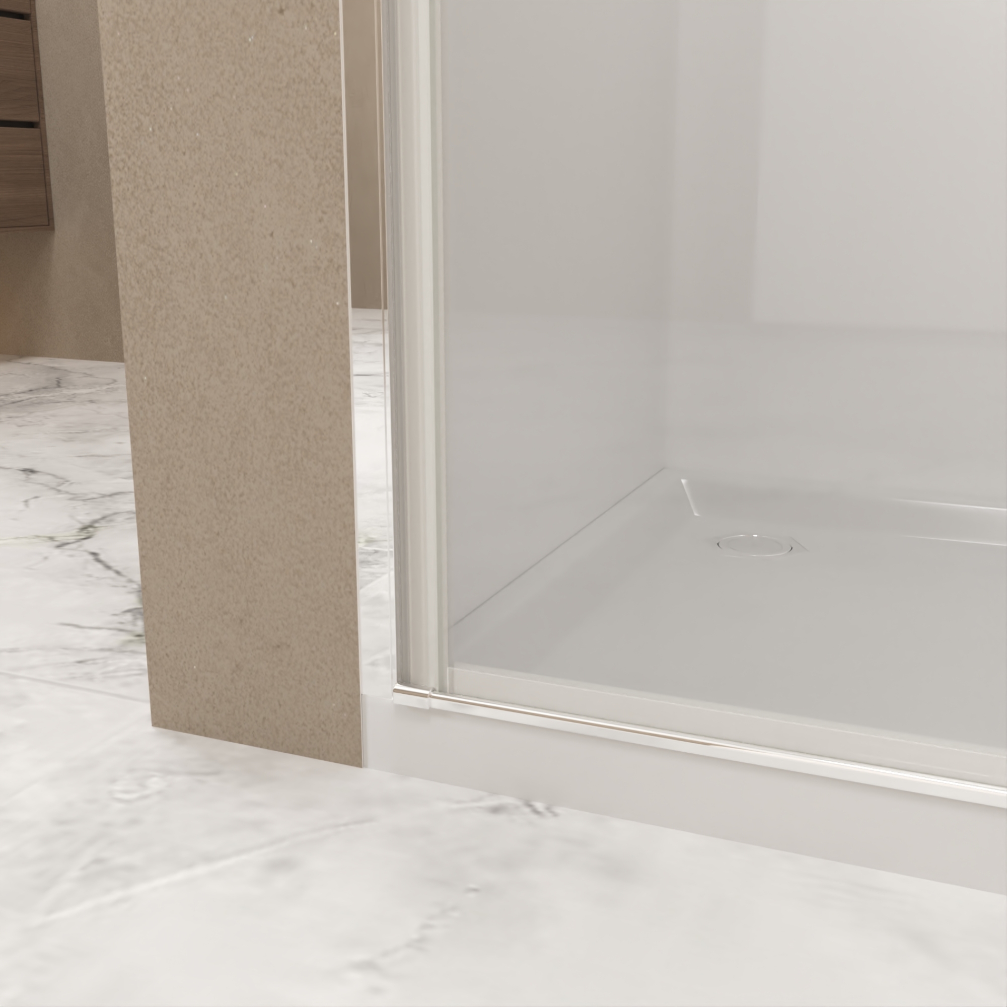 Leumius 30-31" x 72" Bifold Shower Door,Half Frame Shower Door,1/4"(6mm) Tempered Glass with Chrome Aluminum Frame